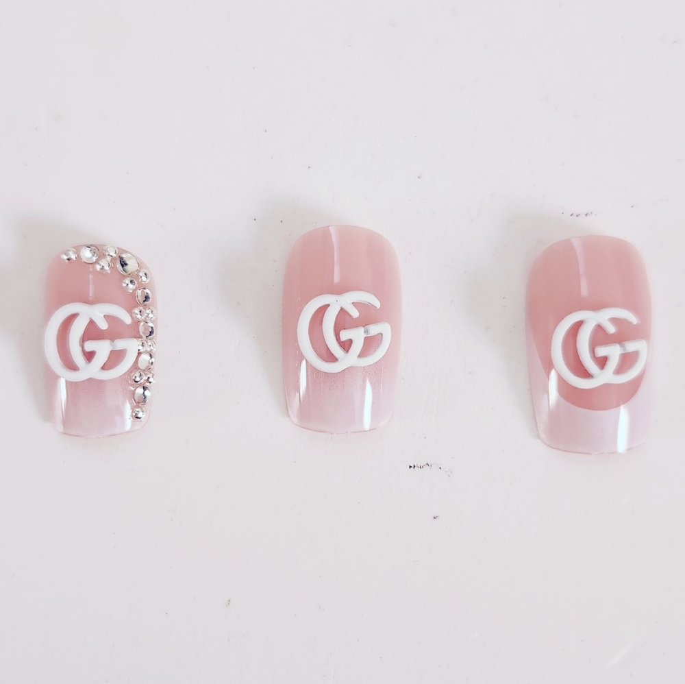 Luxury Nail Charms White